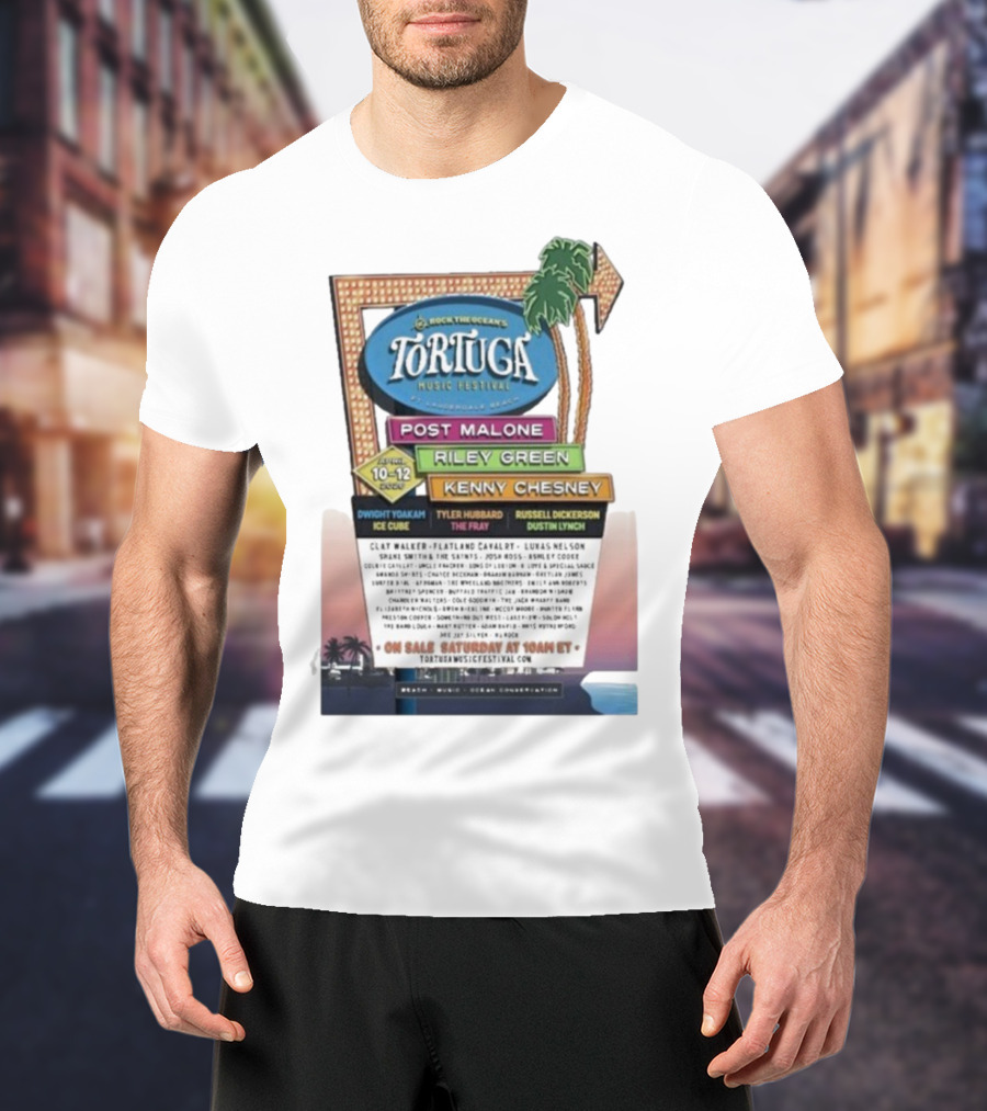 Rock The Ocean’s Tortuga Music Festival April 10 12 2026 Ft Lauderdale Beach Post Malone Riley Green Kenny Chesney T-Shirt