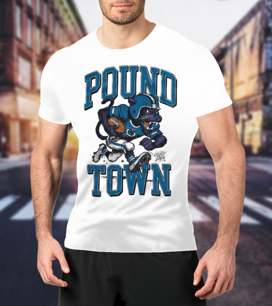 Carolina Panthers Pound Town Running Mascot Glory Days T-Shirt
