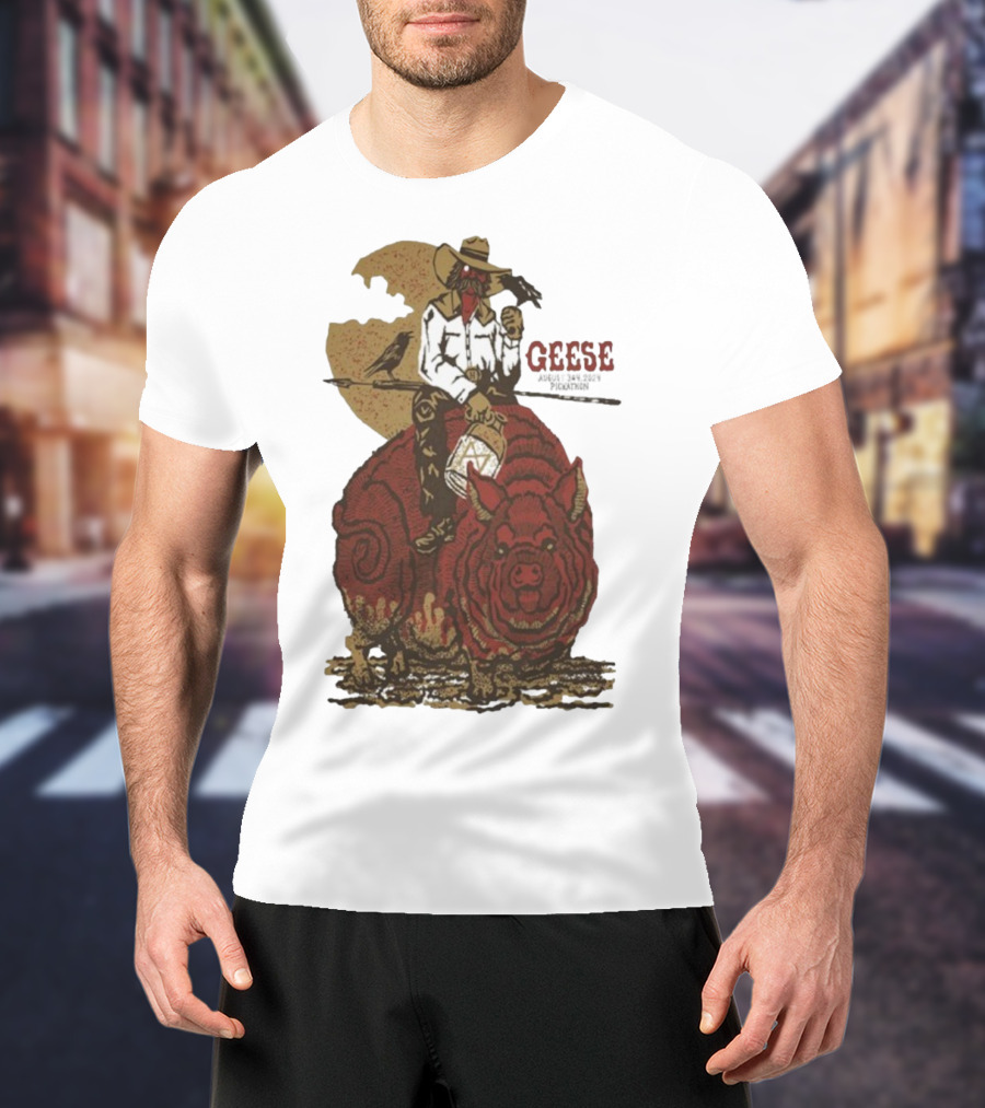 Geese World Live Show 2025-2026 Tour Cowboy Western Pig-Rider Vintage Style T-Shirt