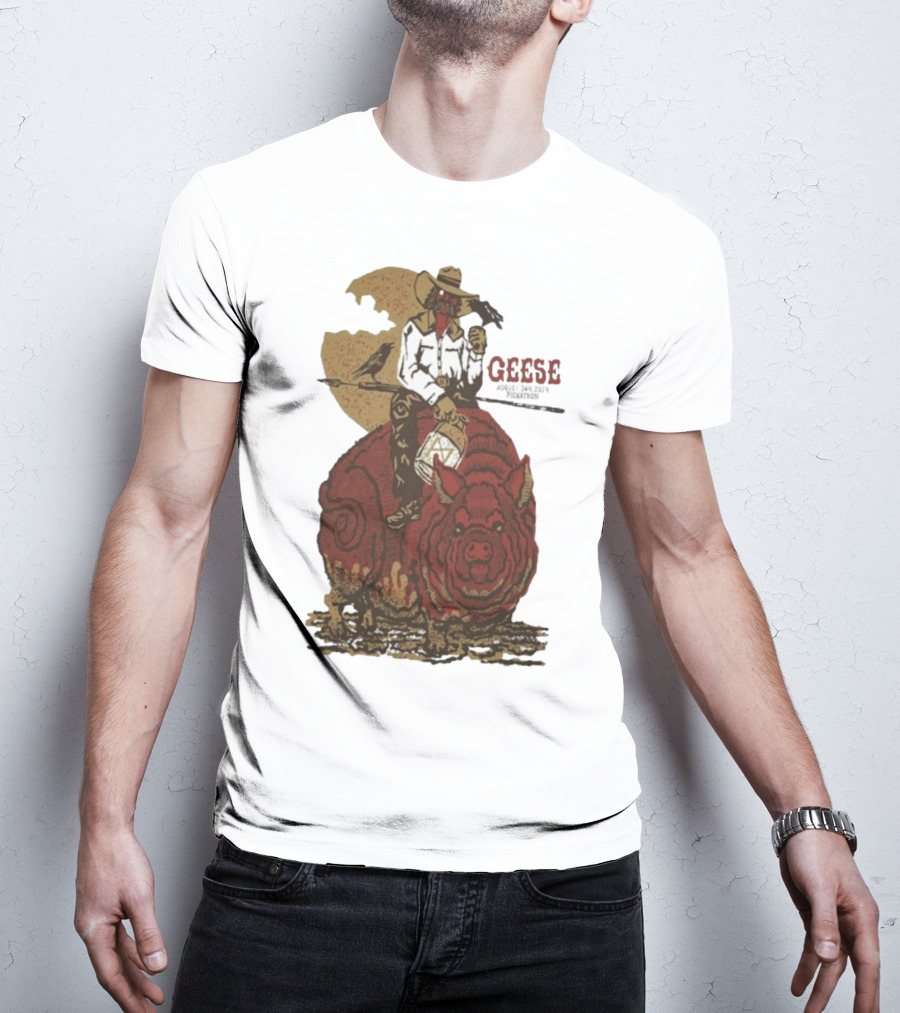 Geese World Live Show 2025-2026 Tour Cowboy Western Pig-Rider Vintage Style T-Shirt