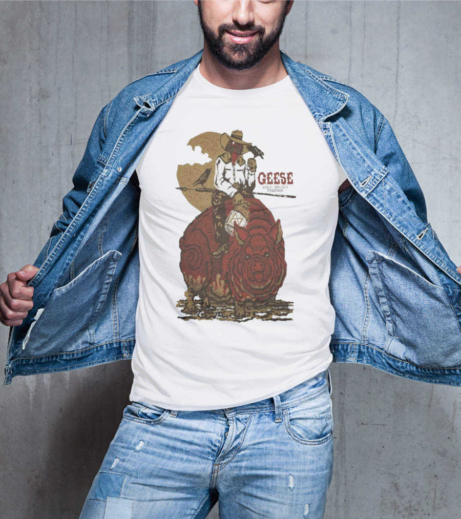 Geese World Live Show 2025-2026 Tour Cowboy Western Pig-Rider Vintage Style T-Shirt