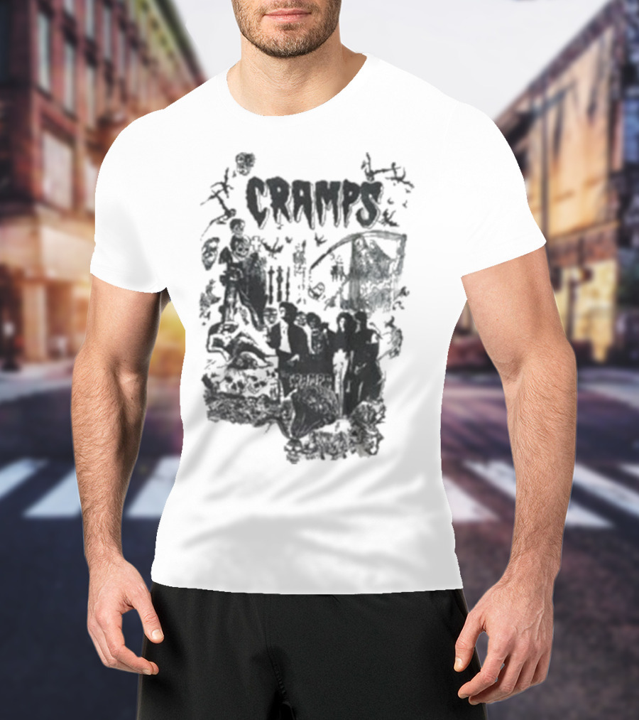 Cramps Punk Rock Psychobilly Tour 1982 Bad Music For Bad People T-Shirt