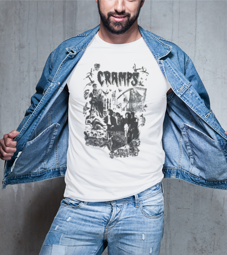 Cramps Punk Rock Psychobilly Tour 1982 Bad Music For Bad People T-Shirt