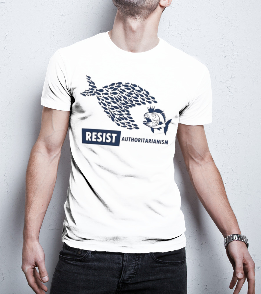 Resist Authoritarianism Fish Collective Overcoming Oppression T-Shirt