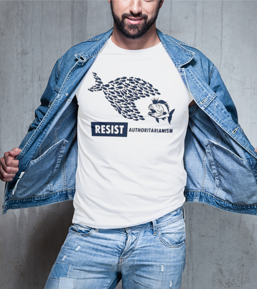 Resist Authoritarianism Fish Collective Overcoming Oppression T-Shirt