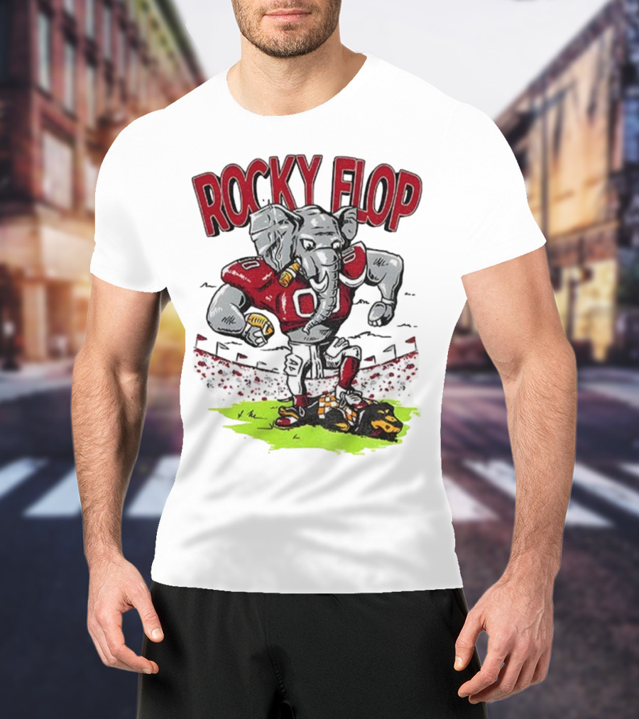 Rocky Flop Alabama Crimson Tide Football Elephant Dominating Georgia Bulldogs T-Shirt