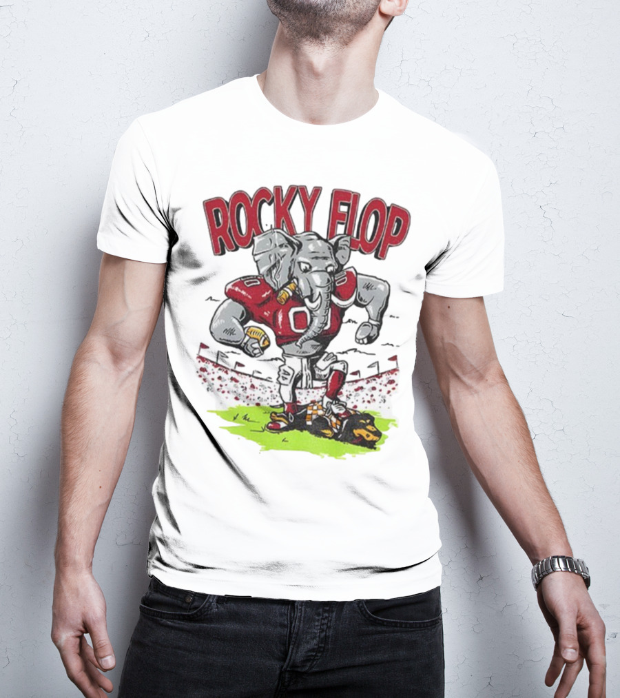 Rocky Flop Alabama Crimson Tide Football Elephant Dominating Georgia Bulldogs T-Shirt