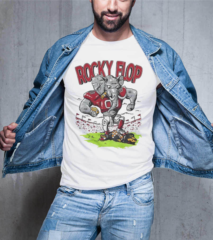 Rocky Flop Alabama Crimson Tide Football Elephant Dominating Georgia Bulldogs T-Shirt