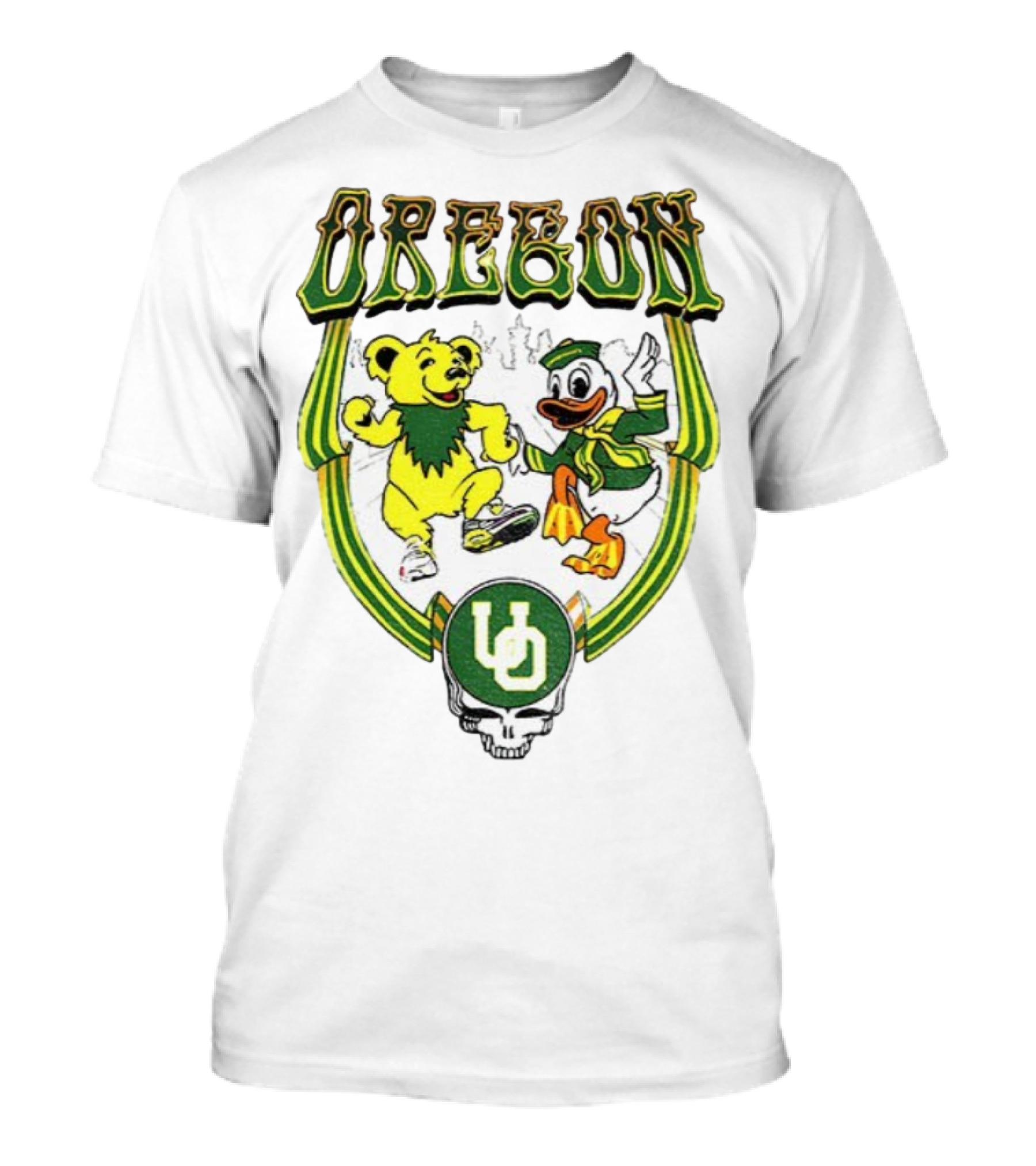 Oregon Ducks Grateful Dead Dancing Bear X Donald Duck Collaboration T-Shirt
