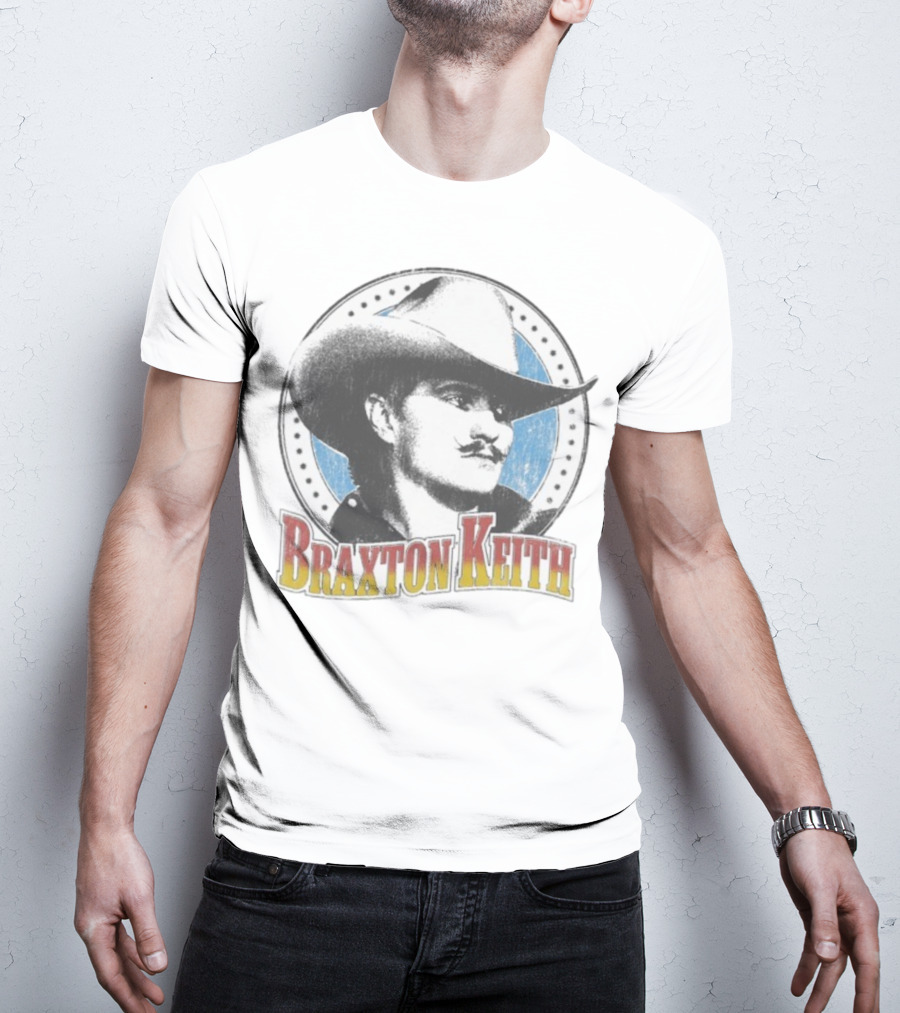 Braxton Keith Western Cowboy Style Headshot Retro Design T-Shirt