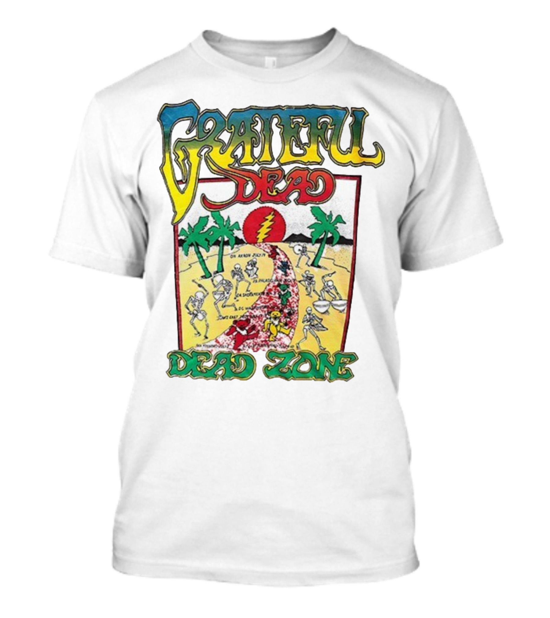 Grateful Dead Skeleton Dead Zone With Desert Scene And Dates T-Shirt