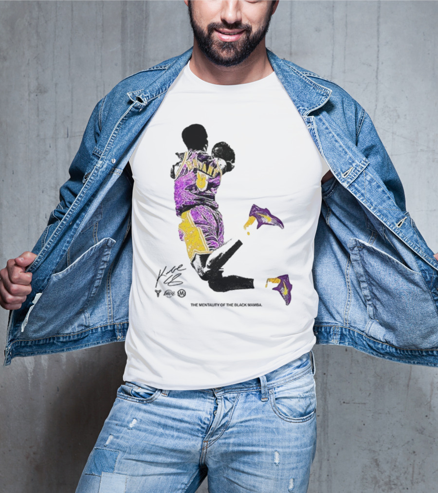 Los Angeles Lakers Kobe Bryant Black Mamba Mentality Purple Gold Signature 8 T-Shirt