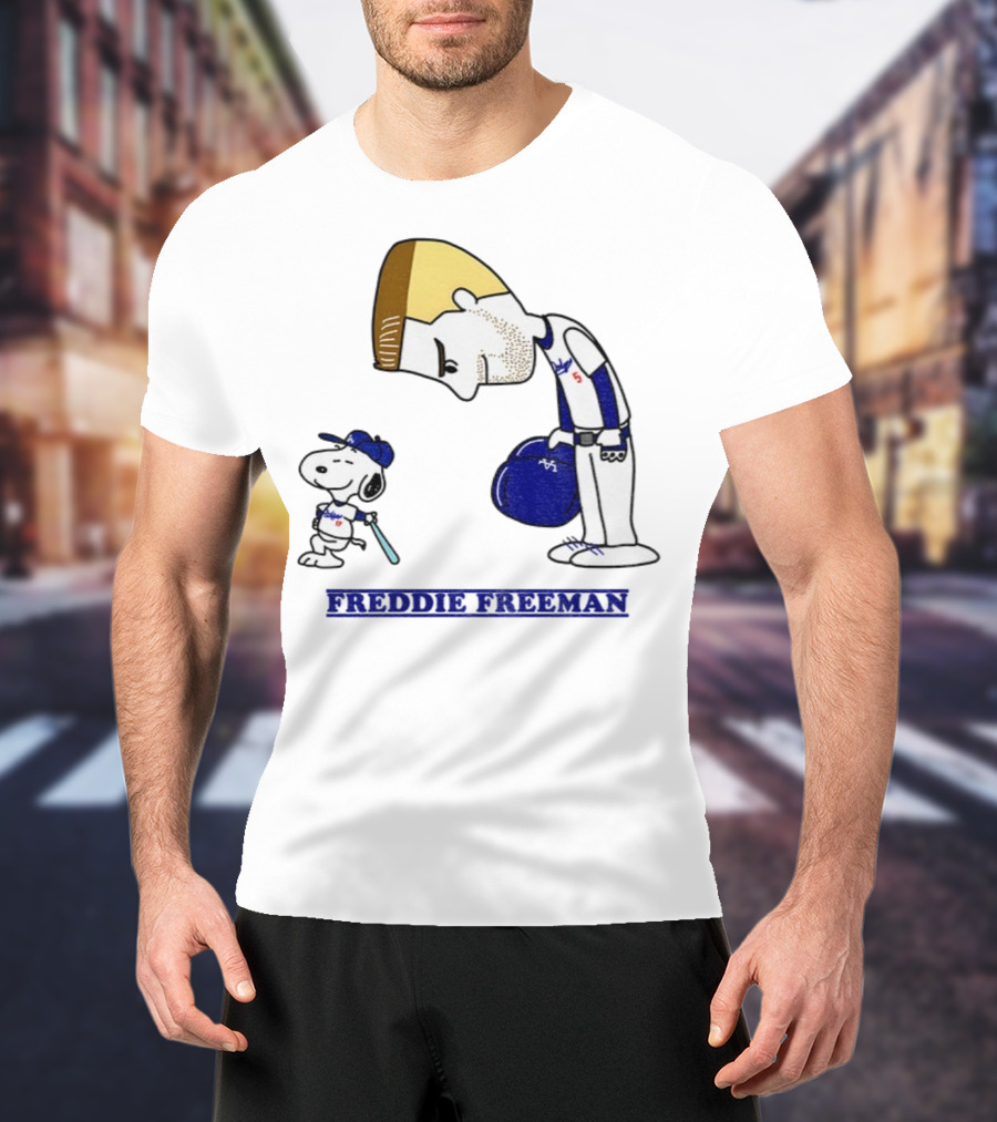 Peanuts Snoopy Freddie Freeman Los Angeles Dodgers MLB Baseball 2025 T-Shirt
