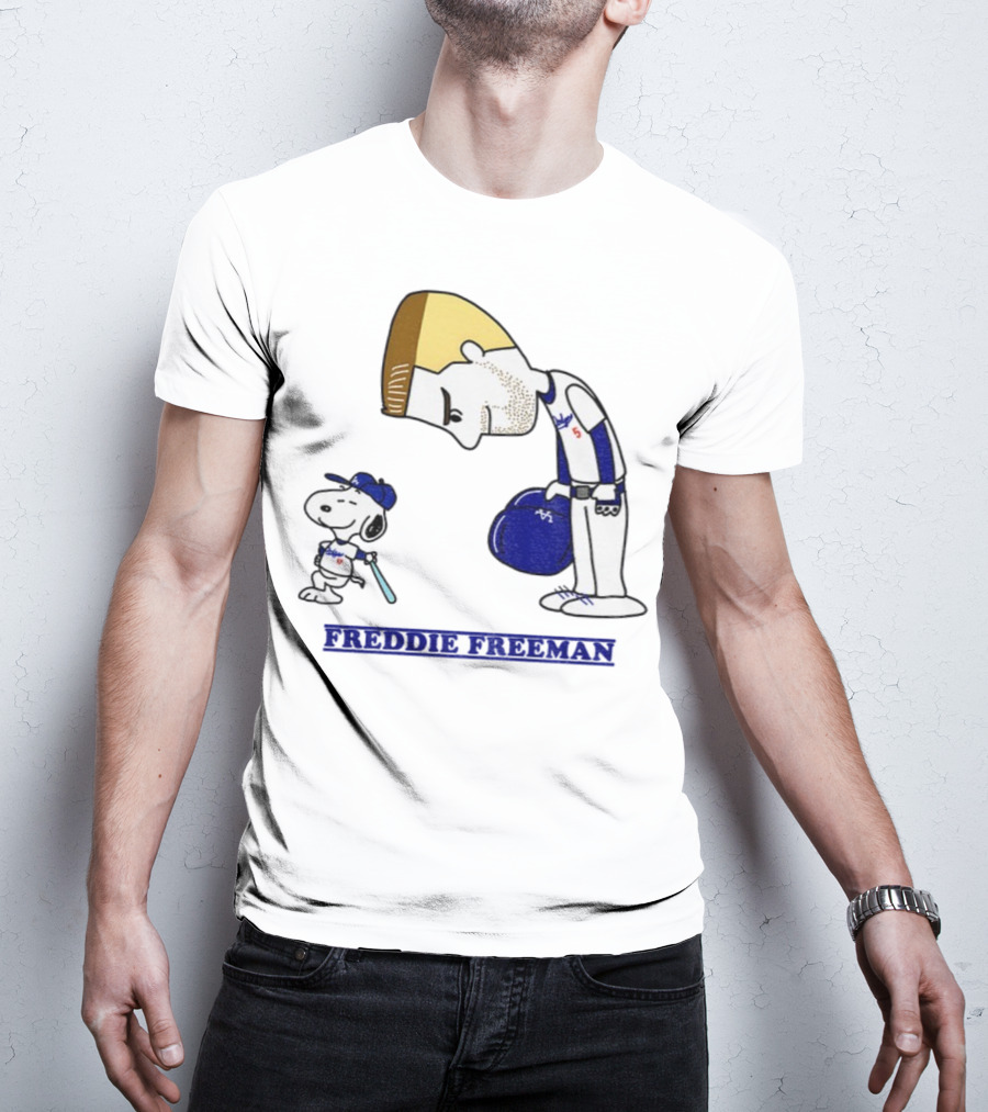 Peanuts Snoopy Freddie Freeman Los Angeles Dodgers MLB Baseball 2025 T-Shirt