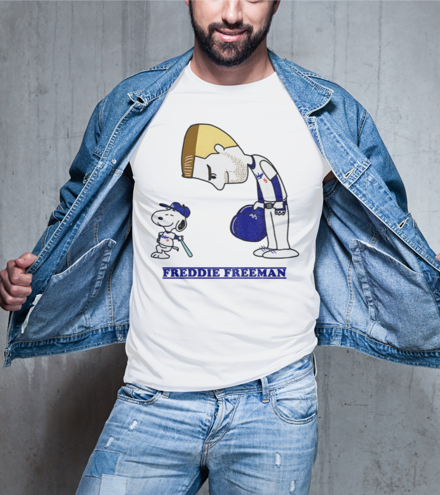 Peanuts Snoopy Freddie Freeman Los Angeles Dodgers MLB Baseball 2025 T-Shirt