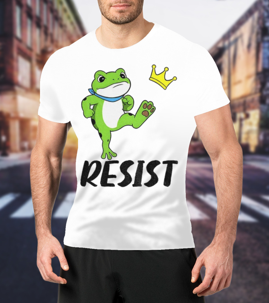 Resist Portland Frog Kicks Crown Political Anti Maga T-Shirt