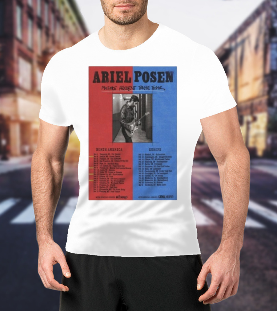 Ariel Posen Future Present Tense Tour North America Europe 2025 2026 Special Guests Wendigo Cathal Murphy T-Shirt