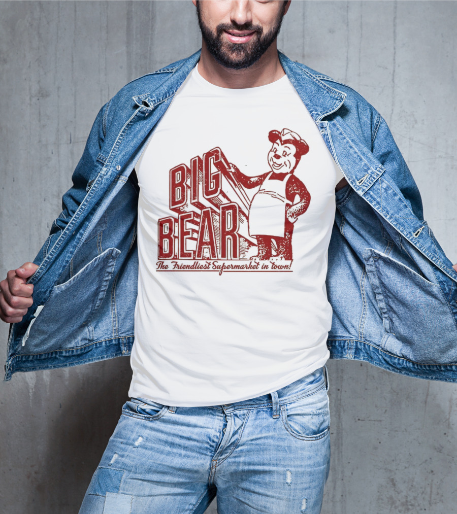 Big Bear The Friendliest Supermarket In The Town San Diego Retro Chef Logo T-Shirt