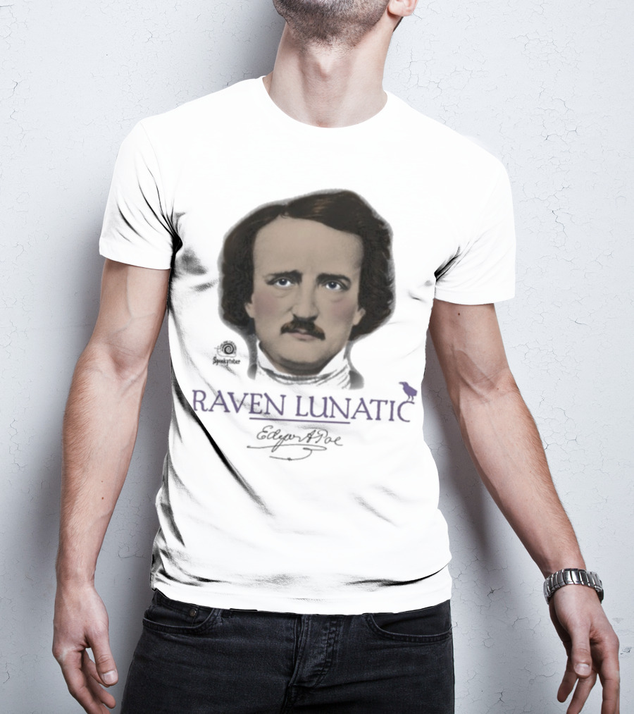 Raven Lunatic Edgar Allan Poe T-Shirt