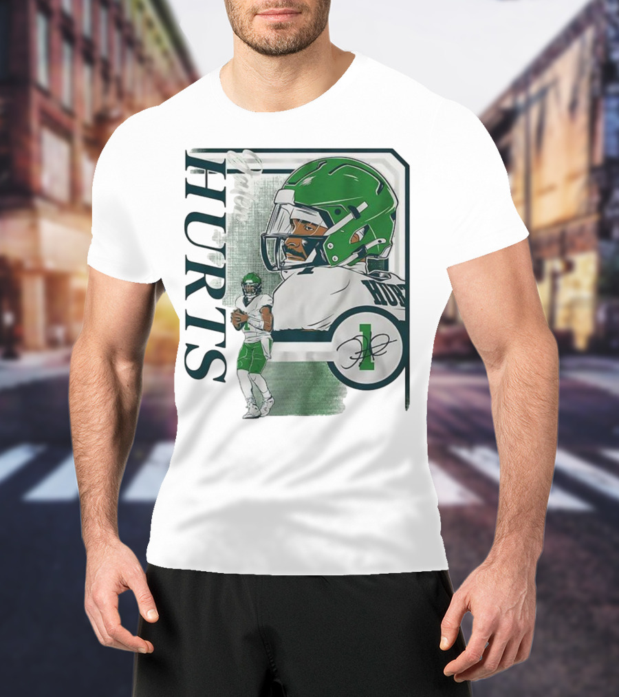 Jalen Hurts Philadelphia Eagles Football Collage Frame Signature HURTS 1 T-Shirt