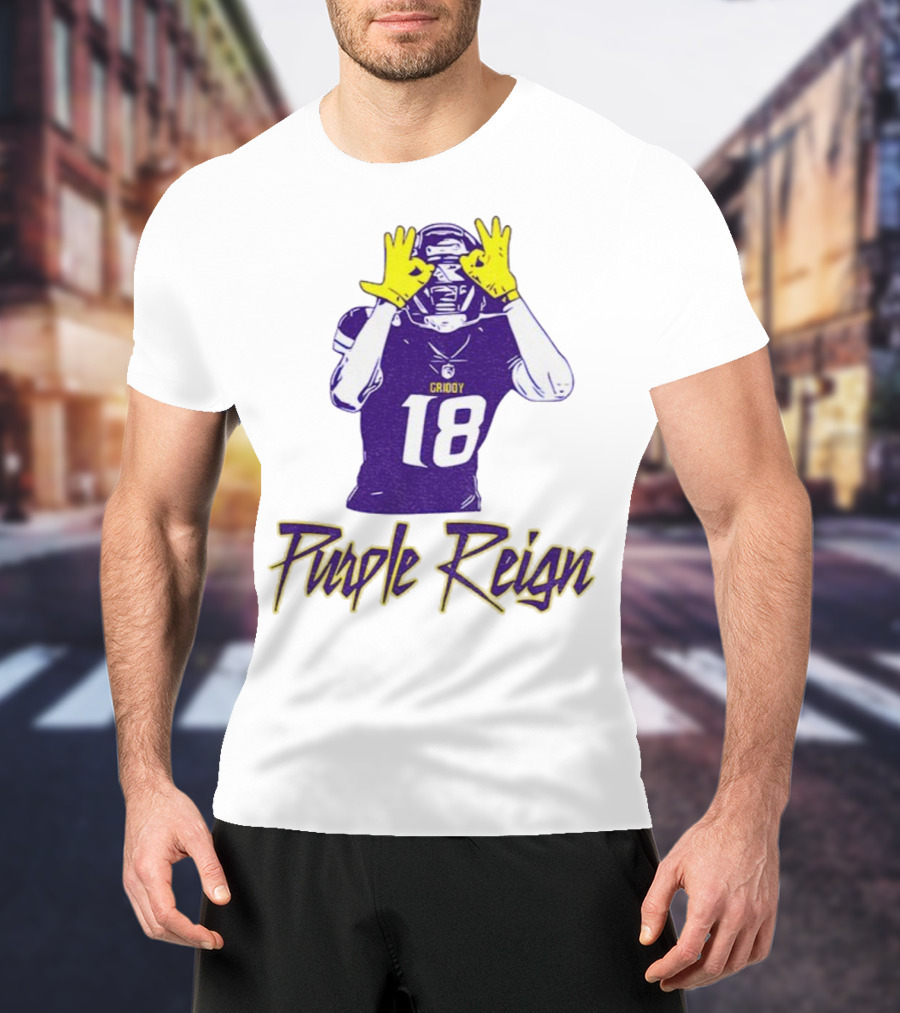 Justin Jefferson Griddy Purple Reign Minnesota Vikings Football 18 T-Shirt