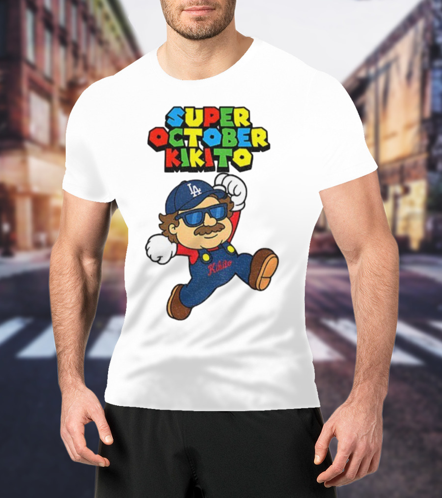Super October Kikito LA Dodgers Baseball Character With Sunglasses T-Shirt