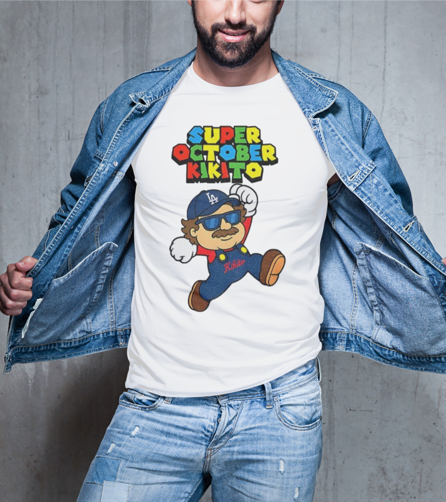 Super October Kikito LA Dodgers Baseball Character With Sunglasses T-Shirt