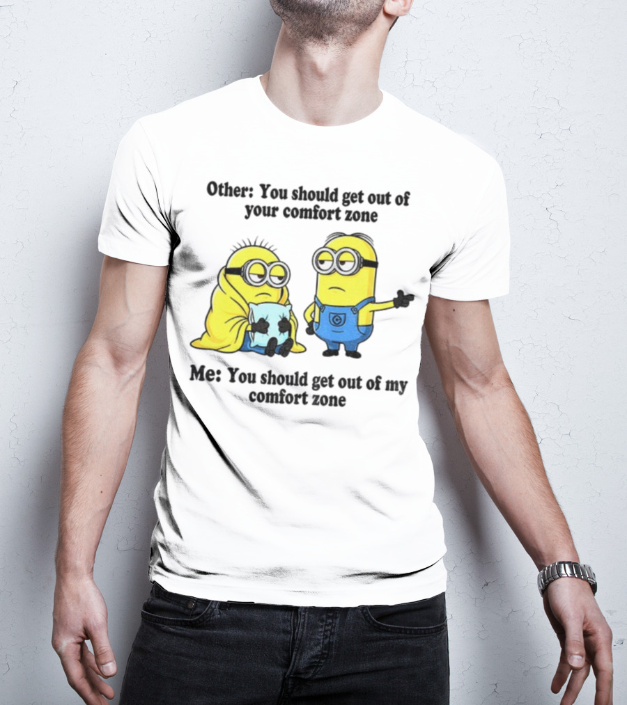 Minion Comfort Zone Quote With Blanket And Pajamas T-Shirt