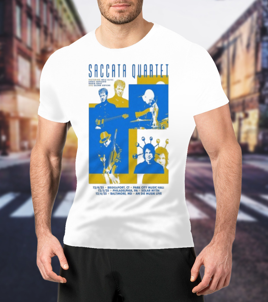 Saccata Quartet Tour December 2025 European Jazz Fusion Concert Dates T-Shirt