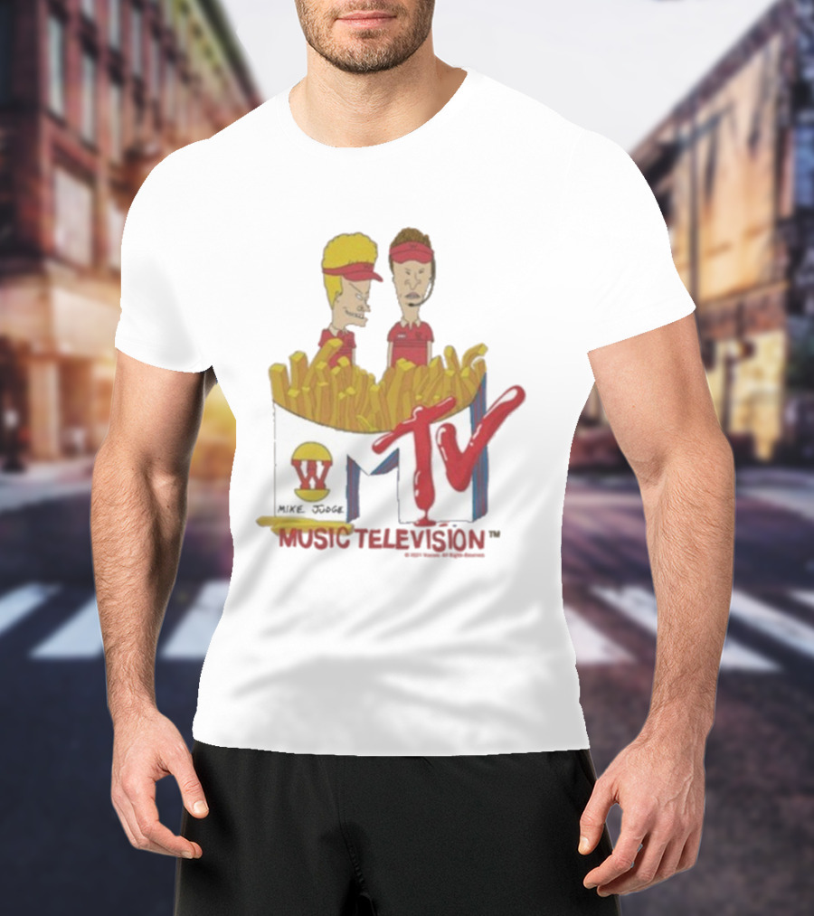 Beavis And Butt-Head MTV Mike Judge Burger World Music Television T-Shirt