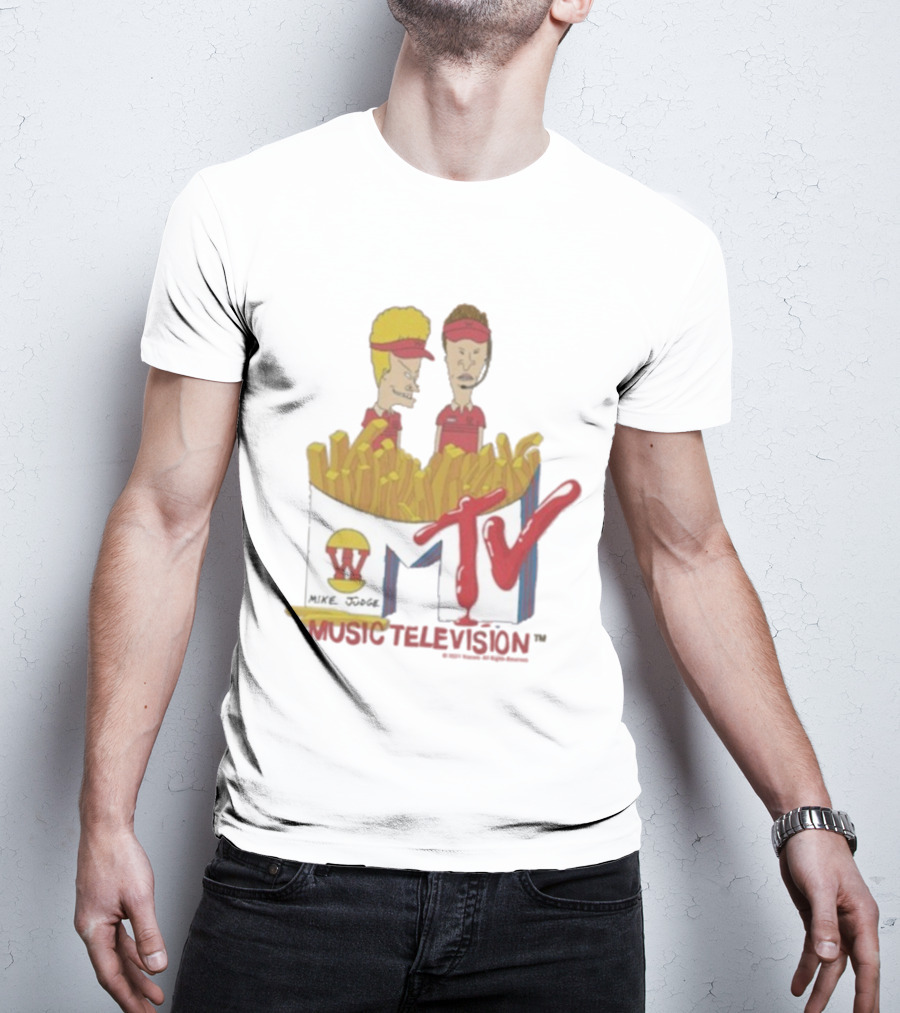 Beavis And Butt-Head MTV Mike Judge Burger World Music Television T-Shirt