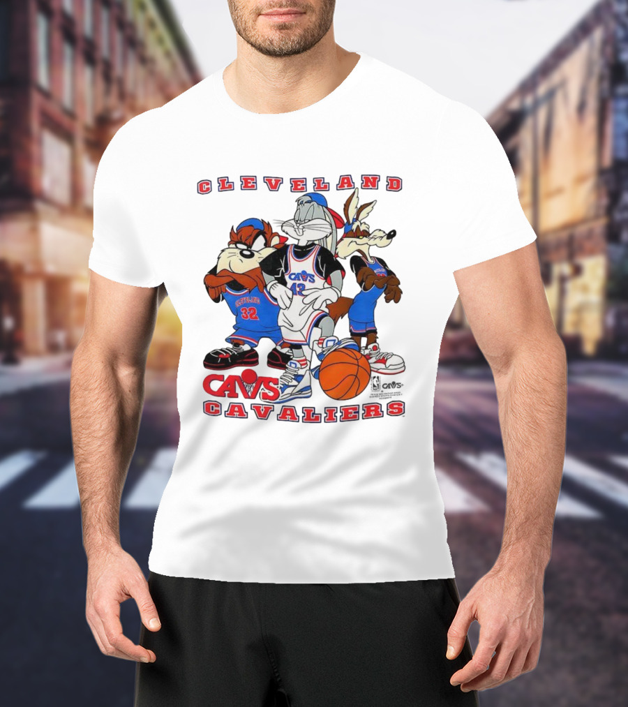 Cleveland Cavaliers NBA Cavs Looney Tunes Characters Bugs Bunny Taz Wile E. Coyote T-Shirt