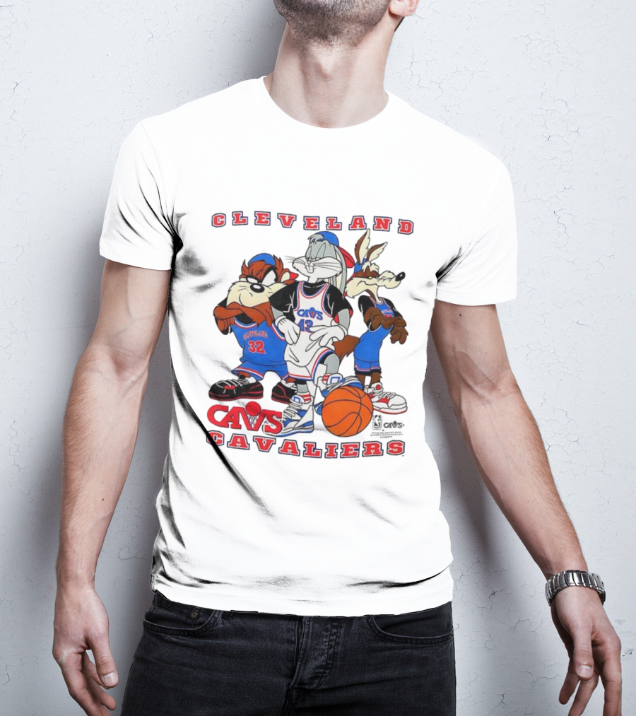 Cleveland Cavaliers NBA Cavs Looney Tunes Characters Bugs Bunny Taz Wile E. Coyote T-Shirt