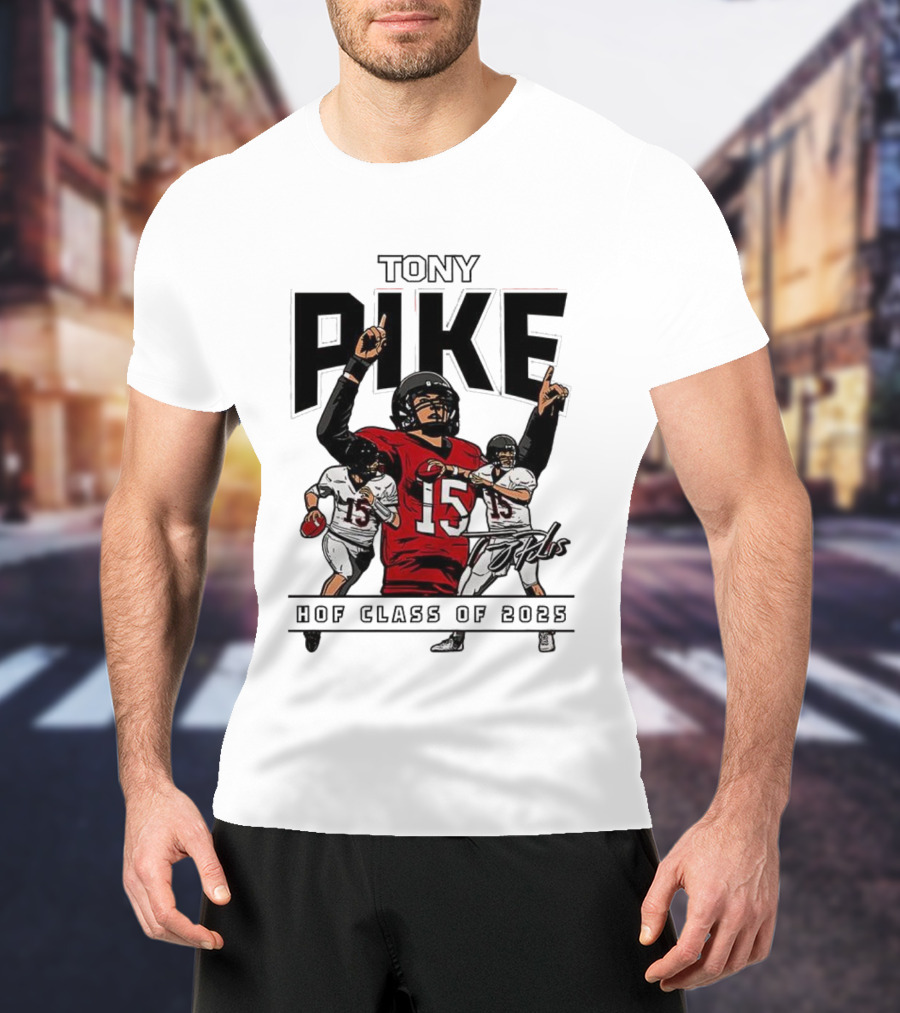 Tony Pike HOF Class Of 2025 Signature 15 Football Tribute T-Shirt