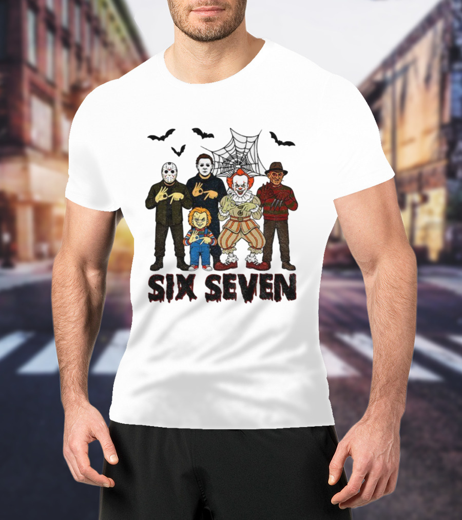 Six Seven Halloween Movie Villains Spooky Season T-Shirt