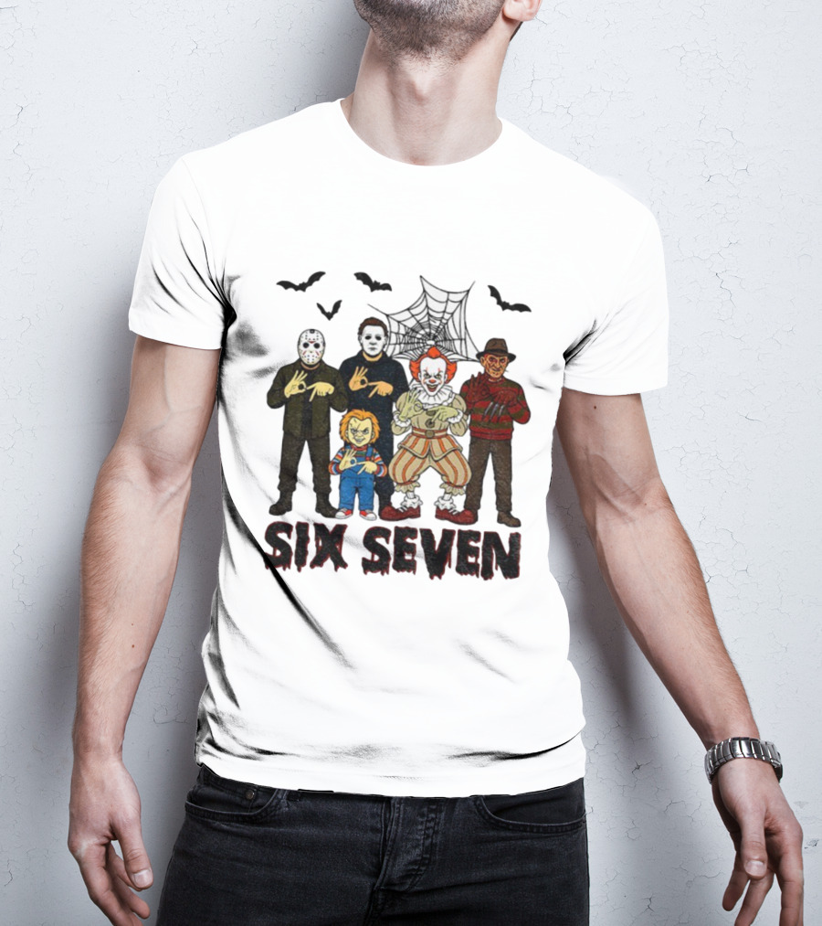 Six Seven Halloween Movie Villains Spooky Season T-Shirt