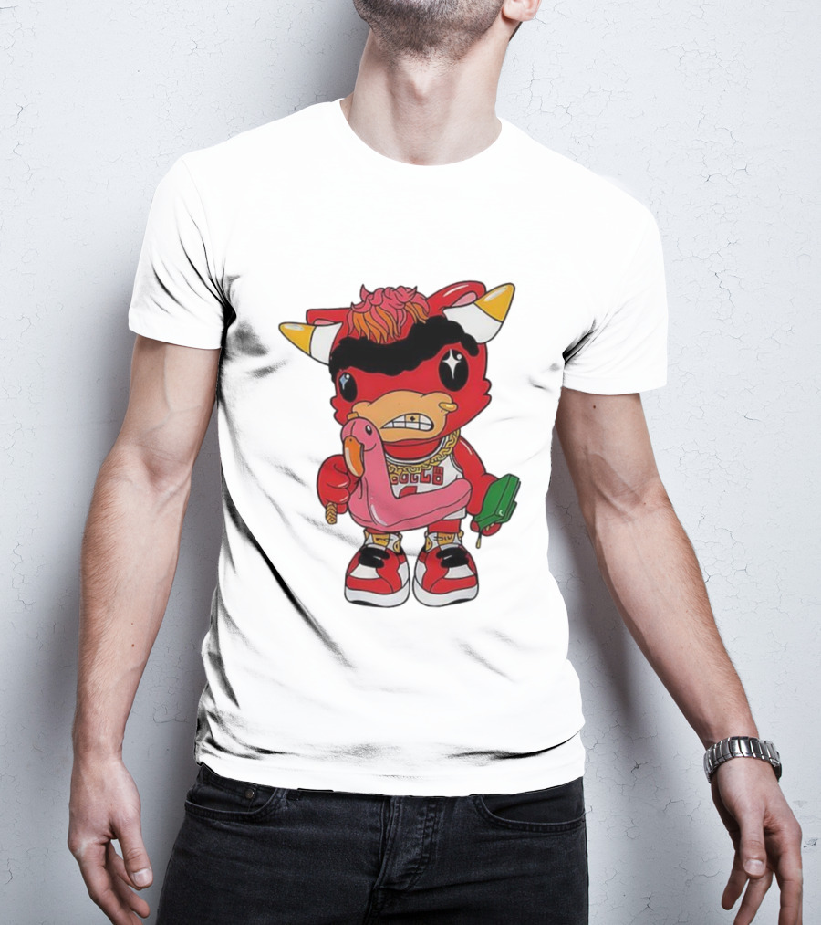 Benny The Bull Lil Benny 2025 Mascot Graphic Bulls Basketball Cartoon T-Shirt