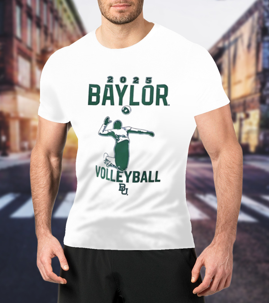 Baylor Bears Volleyball 2025 Athlete Jumping Action T-Shirt