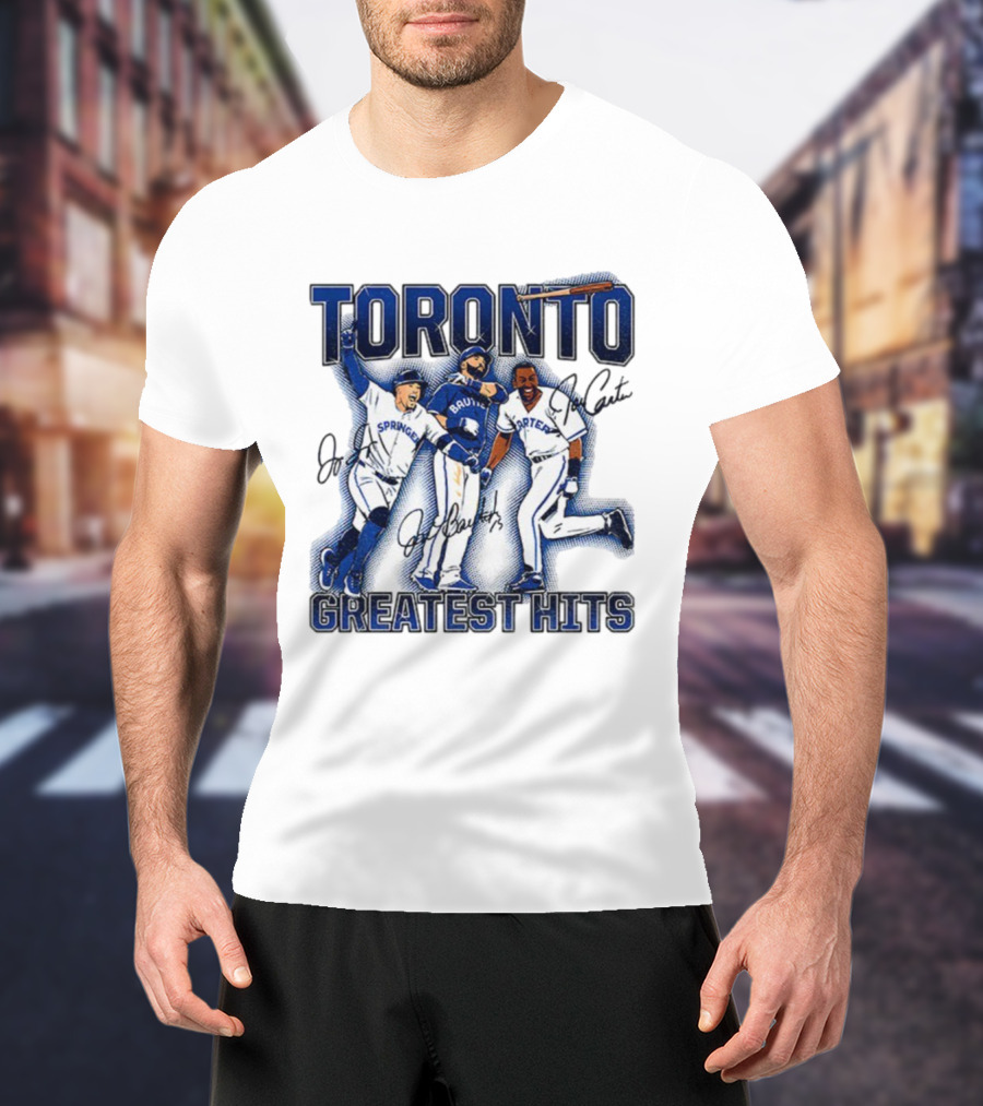 Toronto Blue Jays Joe Carter Jose Bautista George Springer Greatest Hits MLB Signatures T-Shirt