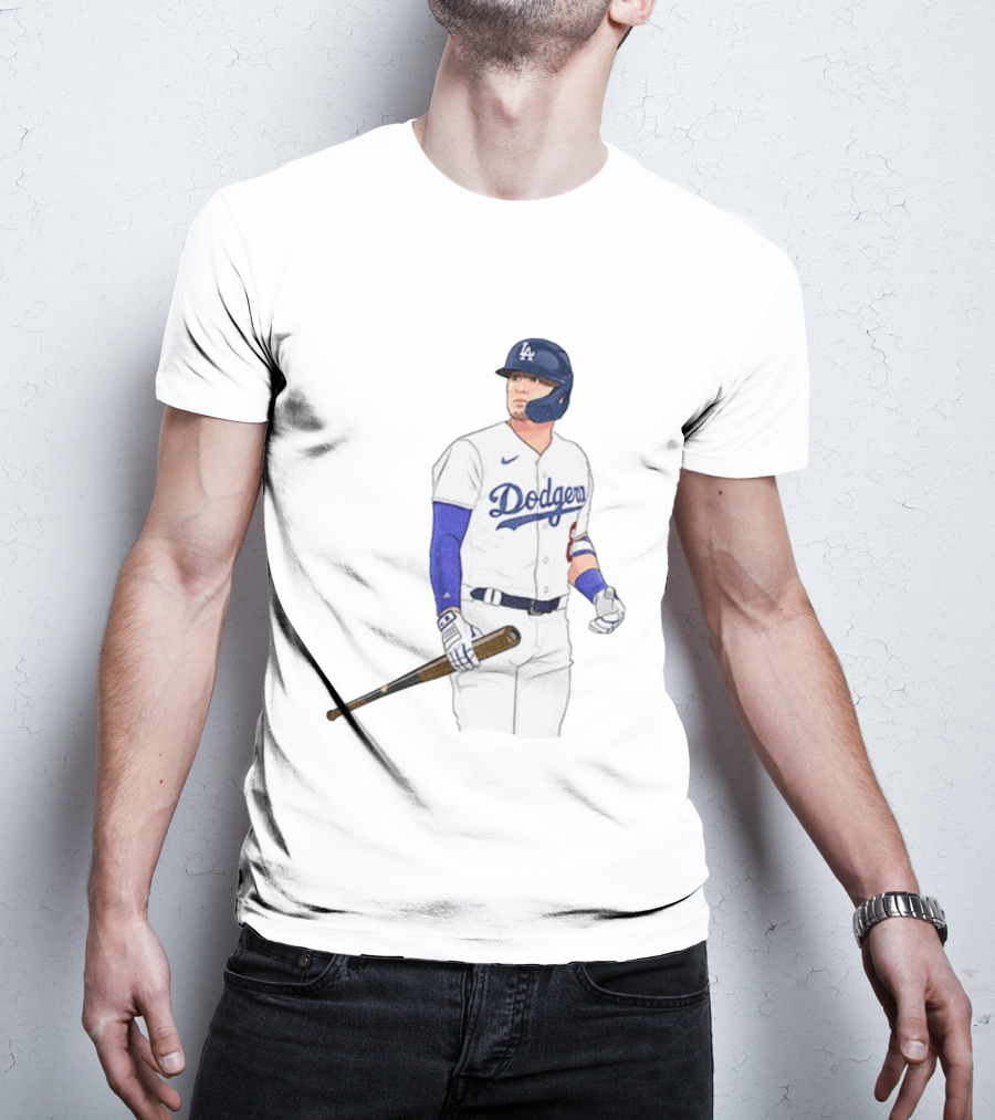 Kiké Hernández Los Angeles Dodgers #18 Baseball Player Illustration T-Shirt