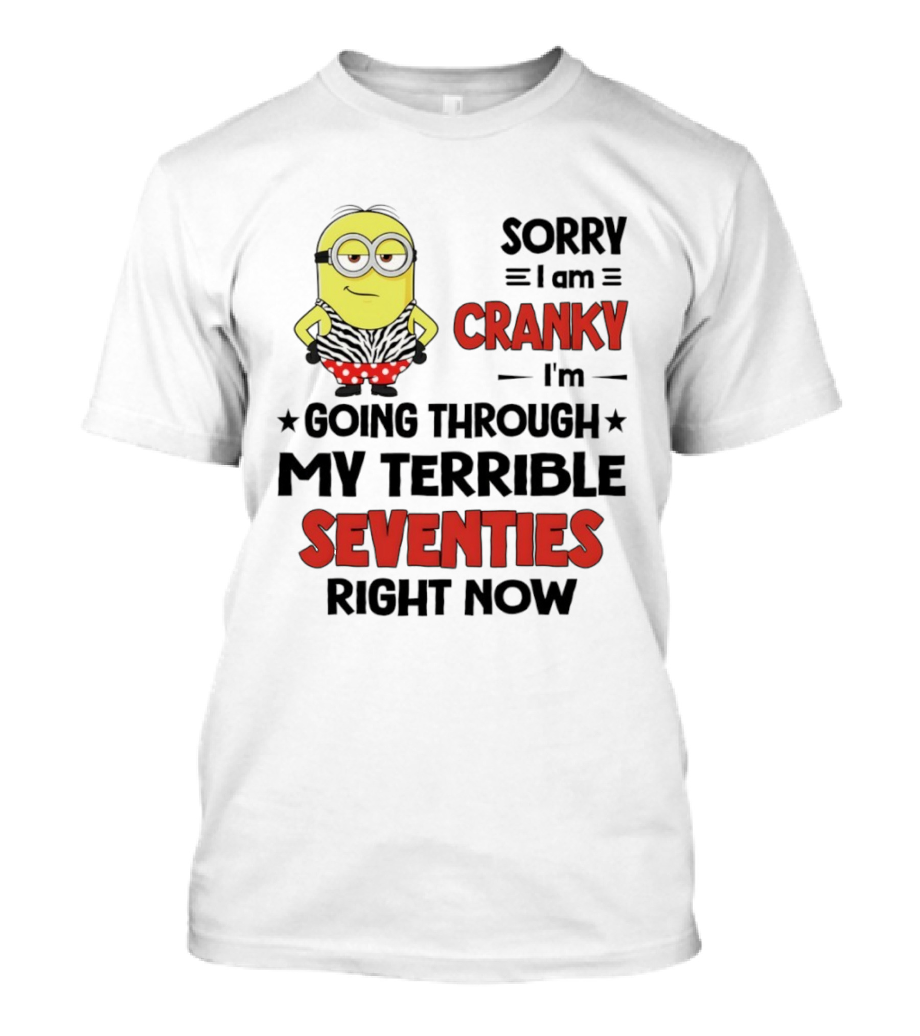 Sorry I Am Cranky Going Through My Terrible Seventies Minion T-Shirt