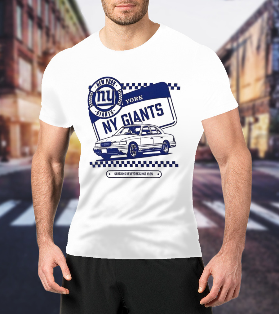 New York Giants NFL Carrying New York Since 1925 Taxi Vintage License Plate T-Shirt