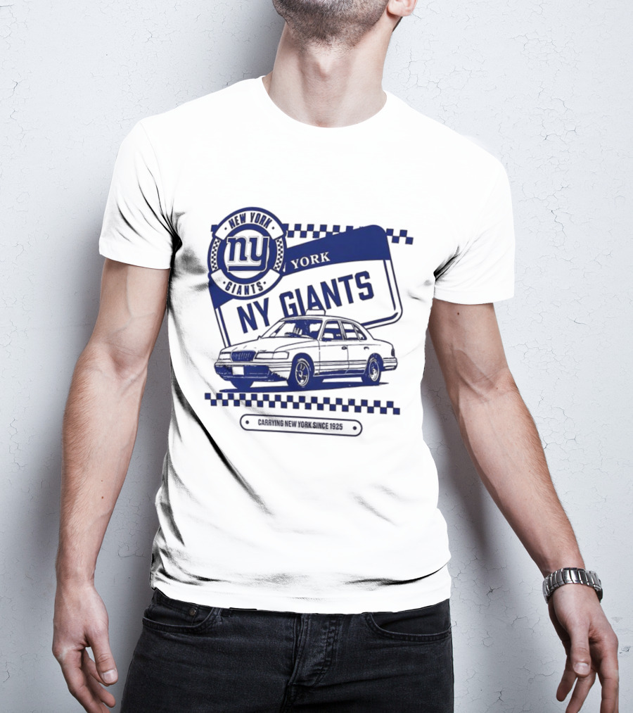 New York Giants NFL Carrying New York Since 1925 Taxi Vintage License Plate T-Shirt