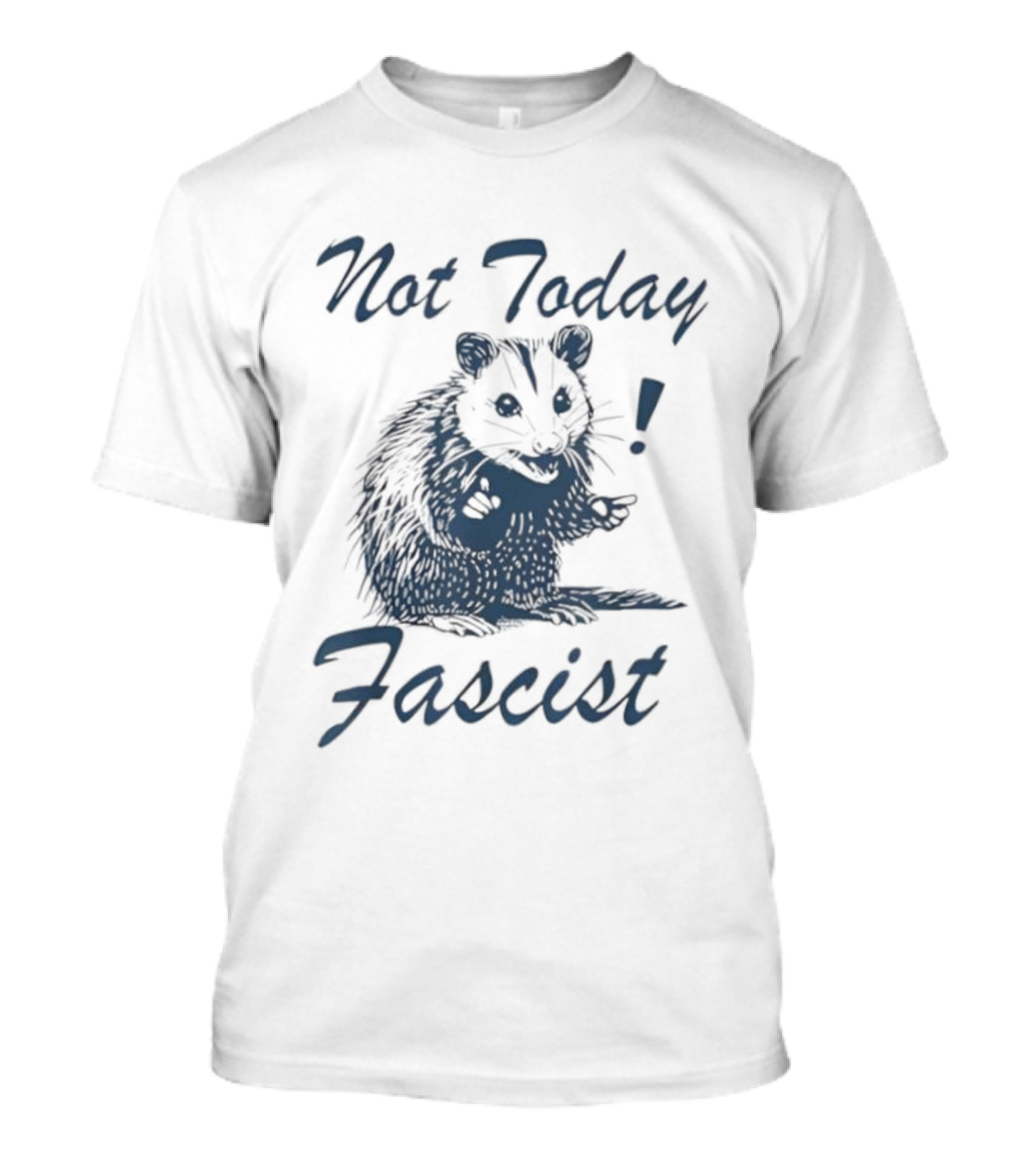 Not Today Fascist Funny Possum Meme Smash Fascism Iconic Humor Popular Political Slogan T-Shirt