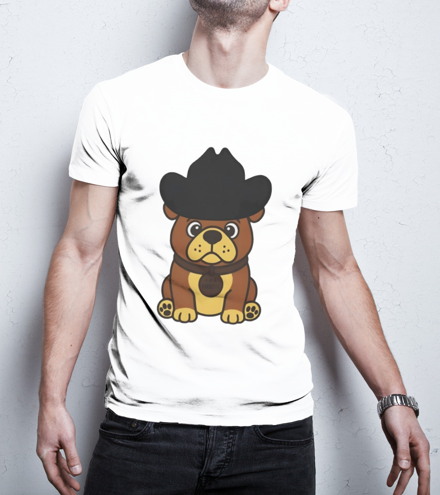 Rodeo Roscoe Dog Cowboy Hat Brown Pup T-Shirt