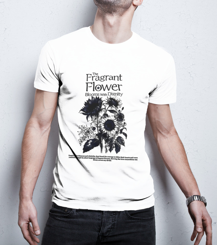 The Fragrant Flower Blooms With Dignity Sunflower Botanical Illustration T-Shirt