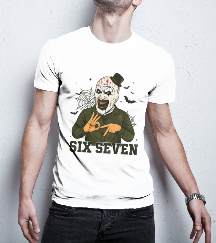 Terrifier Bundle Funny Halloween Six Seven Creepy Clown Costume T-Shirt