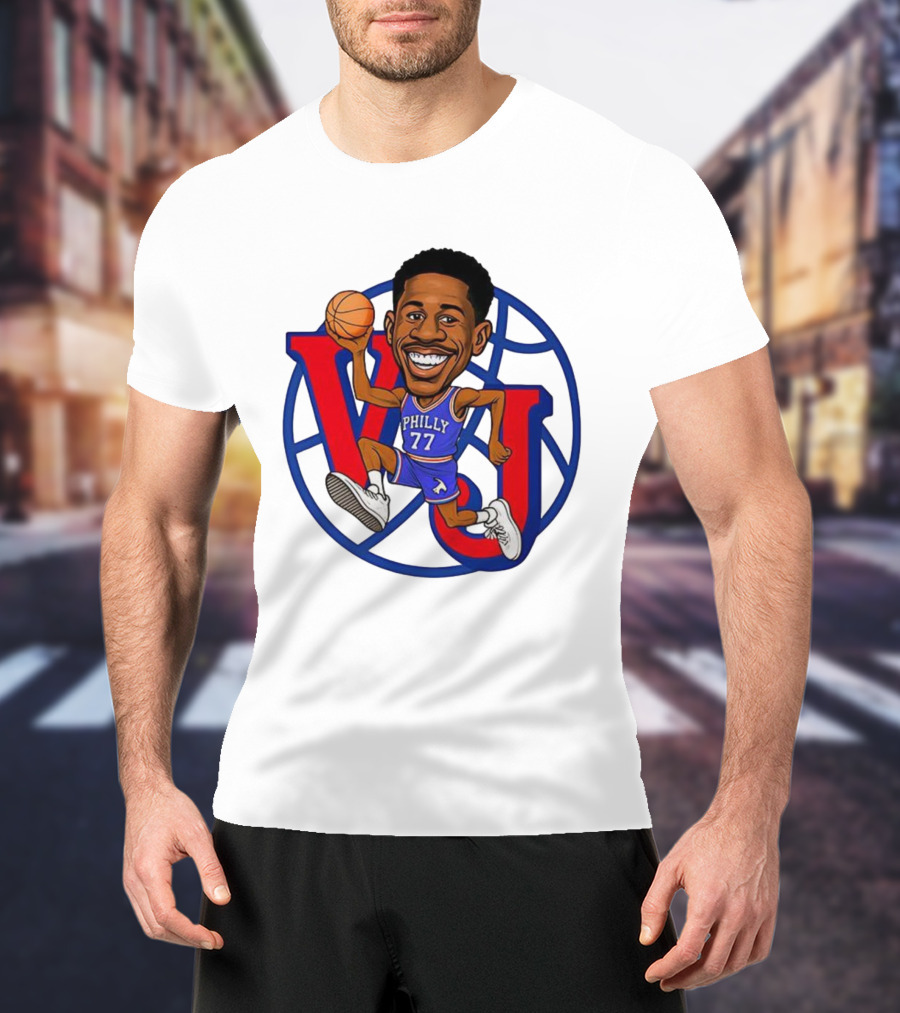 V J Philly 77 Basketball Player With Ball T-Shirt