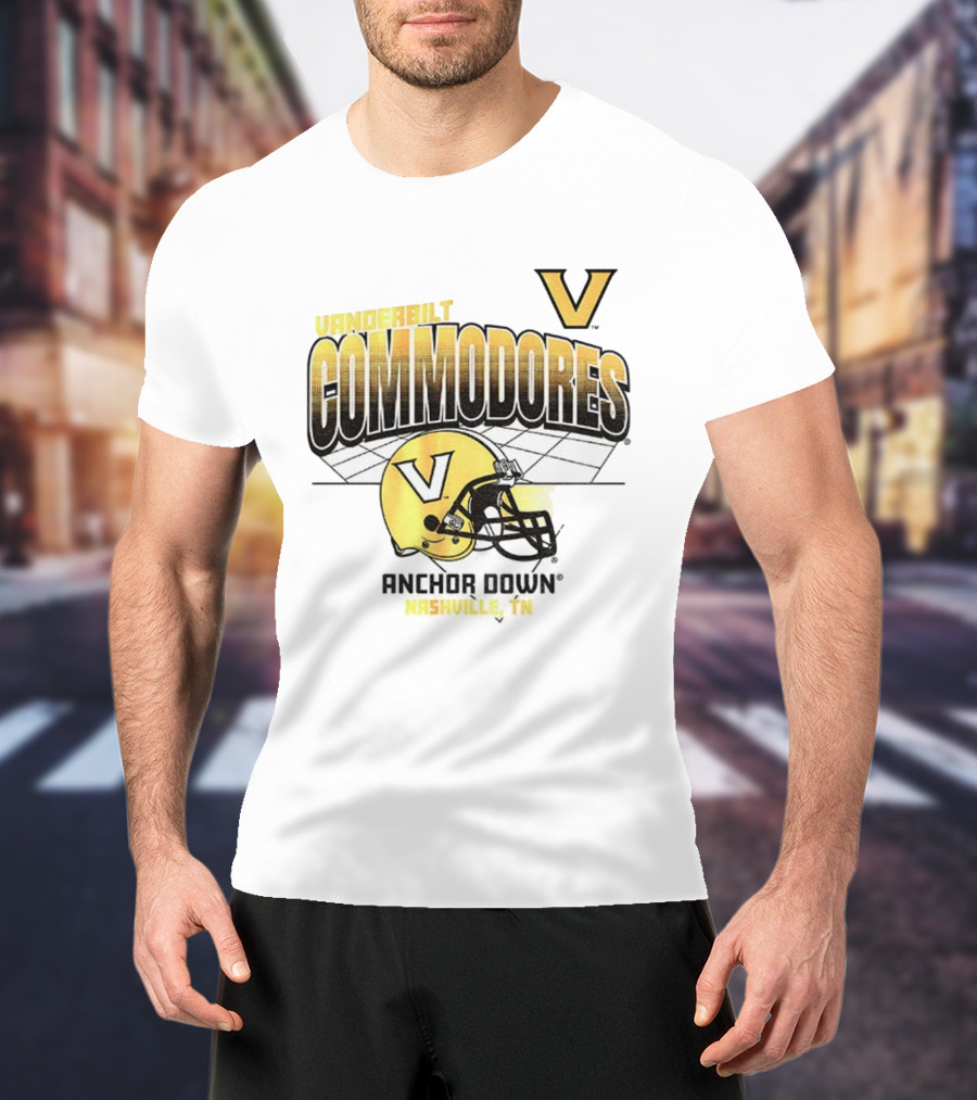 Vanderbilt Commodores Football Helmet Anchor Down Nashville TN T-Shirt