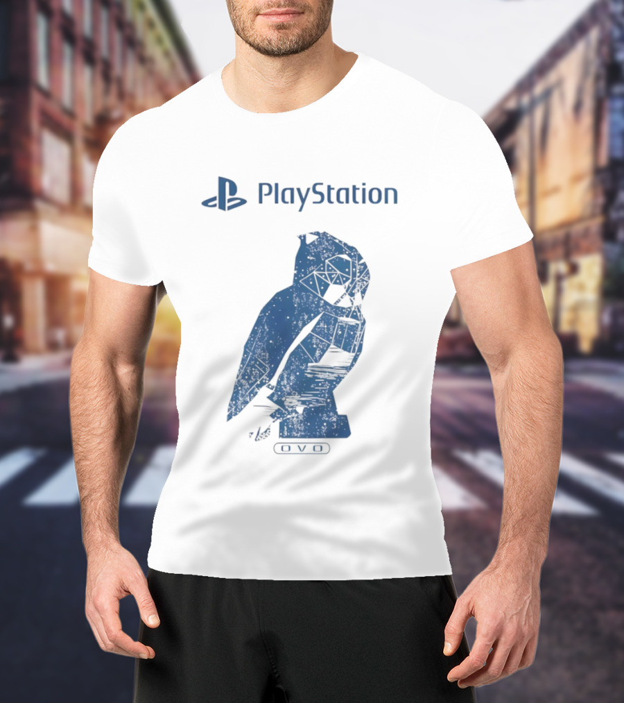PlayStation OVO Collaboration Owl Logo T-Shirt